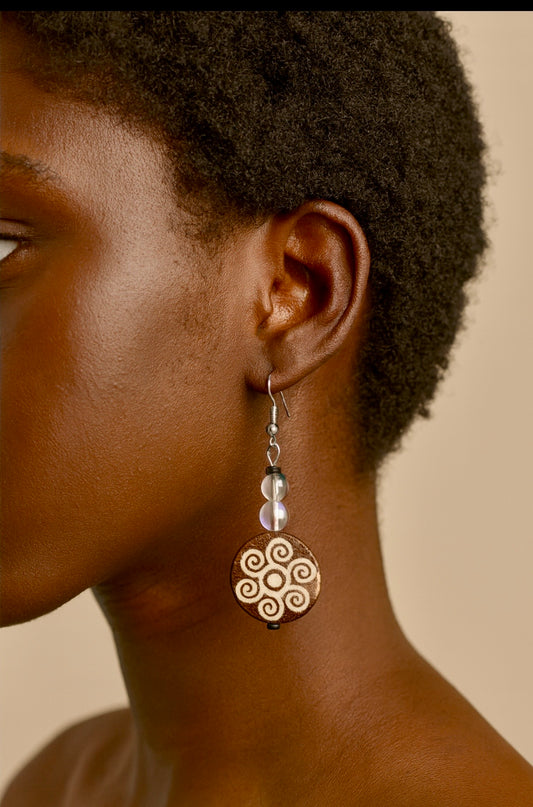 Adinkra Spiral Earrings 2