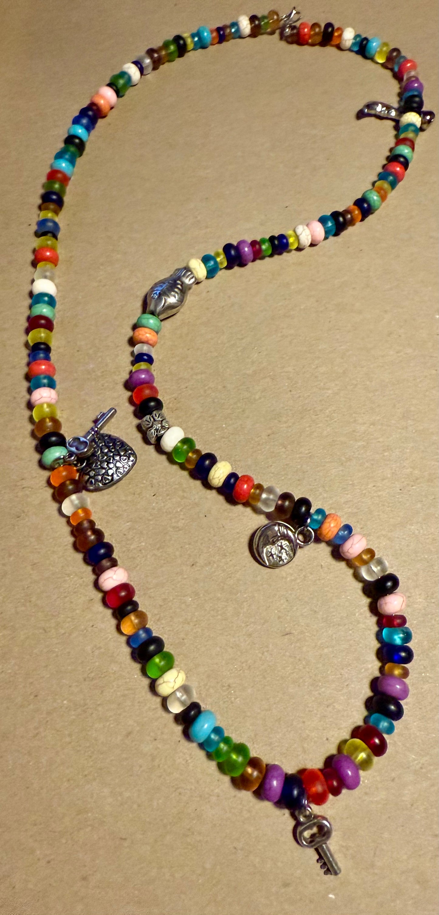Beaded Necklace with Charms