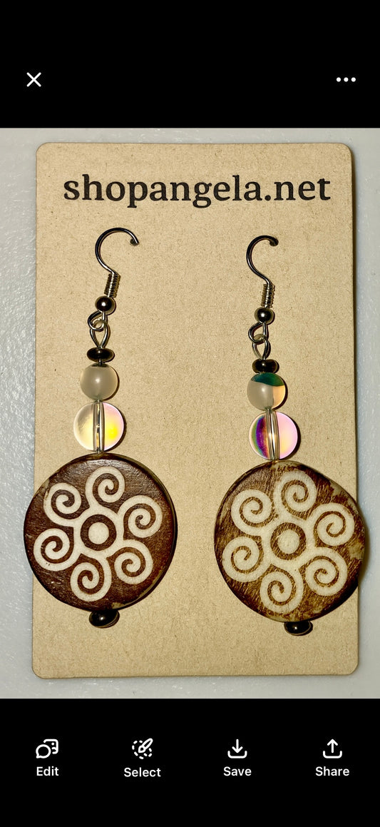 Adinkra Spiral Earrings 2
