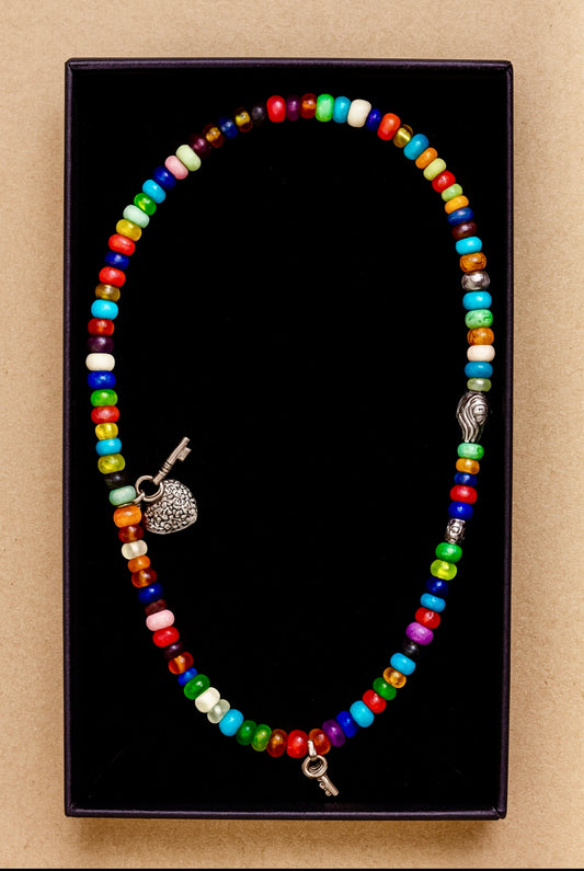 Beaded Necklace with Charms