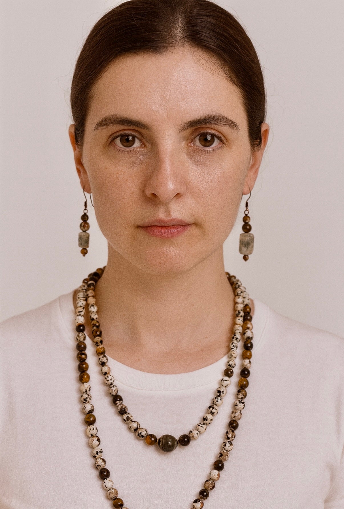 Dalmatian Jasper and Tiger Eye and Earring Set for the Ages