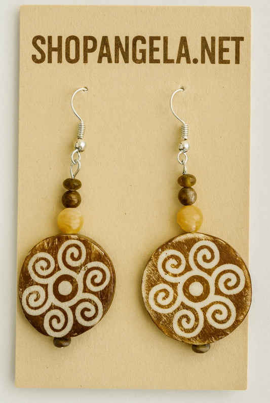 Adinkra Spiral Earrings 1